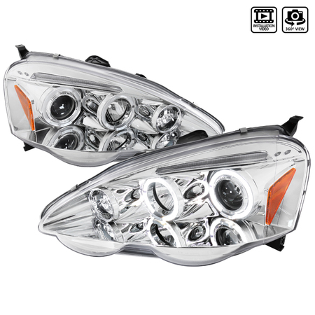SPEC-D TUNING 02-04 Acura Rsx Halo LED Projector Chrome 2LHP-RSX02-TM